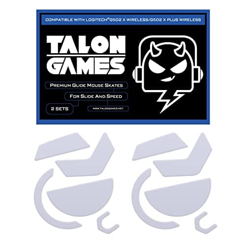 Image of 2Sets of TALONGAMES Rounded Curved Edges Mouse Feet Skates Compatible with Logitech G502 X Wired / G502 X Wireless Gaming Mouse Feet Replacement, 0.8mm, Pure PTFE Material with Super Smooth Glide Pads