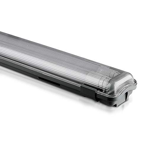 Image of LEDBRITE LED Non Corrosive T8 Lamp Fitting Twin 5FT 150CM IP65 2 x 22W White 6500K Tube Batten Indoor or Outdoor IP65 Weatherproof - Ideal for Garages Warehouses Car Park Industrial Lighting