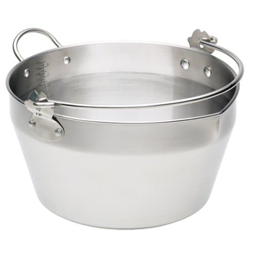Image of KitchenCraft Jam Pan, Home Made Maslin/Jam Pan for Induction Hob with Recipe in Gift Box, Stainless Steel, 9 litres, Silver