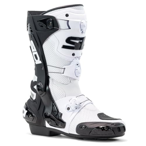 Image of Sidi Rex Air Racing Motorcycle Boots Black/White 46 EU