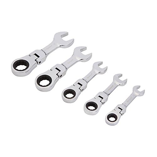 Image of Blue Spot Tools 04314 BlueSpot 5 PCE Flexible Stubby Ratchet Spanner Set (10-19mm) 5pce Head, Set of 5 Pieces