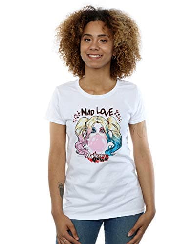 Image of DC Comics Women's Harley Quinn Mad Love T-Shirt White X-Large