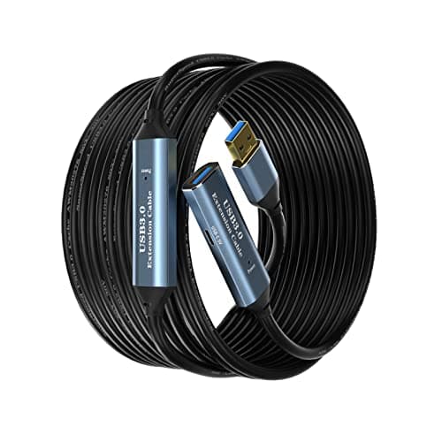Image of SSS·GRGB USB 3.0 Extension Cable 30M Type A Male to Female Active Extender Cord with 4 Extension Chipsets Signal Booster and 1 USB-C Charging Port, for Webcam, PlayStation, Printer, Camera