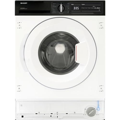 Image of Sharp ES-NIH814BWA-EN Integrated 8kg Washing Machine with 1400 rpm - White - A Rated