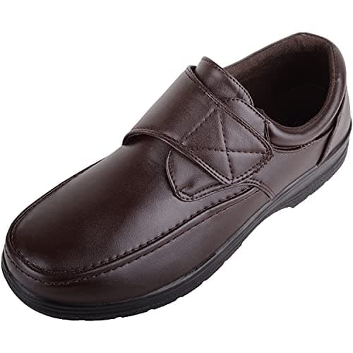 Image of Mens Slip On Faux Leather Casual Formal School Work College Suit Comfort Shoes - Brown - UK 12 / EU 46