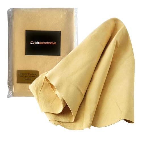 Image of Tek Automotive Chamois Leather for Cars – XXL Genuine Cod Oil Tanned Shammy for Fast Car Drying & Polishing
