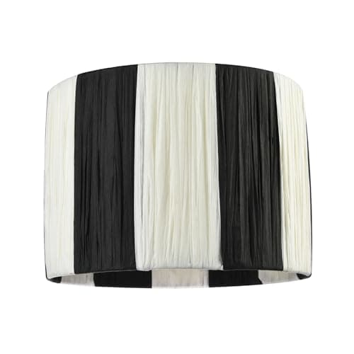 Image of Modern Designer Two Tone Black and White Folded Pleated Paper Lamp Shade | 18cm x 25cm | for Ceiling Pendant or Table by Happy Homewares