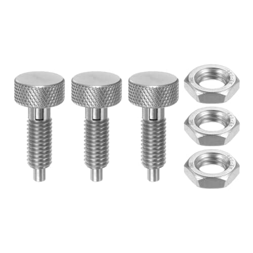 Image of sourcing map 3pcs Spring Plunger M8x1.25 Thread Size Pin Dia.4mm Retractable Quick Release Pins Stainless Steel Lock Out Type Index Plunger for Industrial Equipment