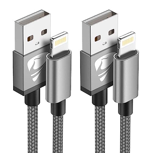 Image of 2Pack 1M MFi Certified Lightning iPhone Cable - Fast Charging Braided USB Lead for iPhone 14 13 12 11 Pro Max XS XR X 8 7 6 Plus SE, iPad