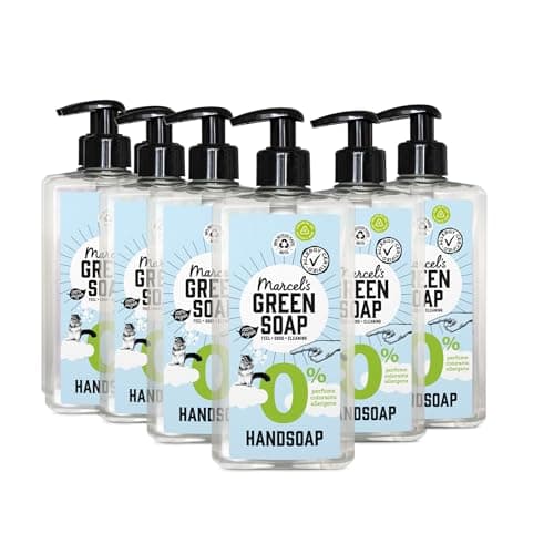Image of Marcel's Green Soap - Hand Soap 0% - Allergy-Certified - Handwash Dispenser - Vegan - 97% Biodegradable - 1500 ml, 250 ml (Pack of 6)