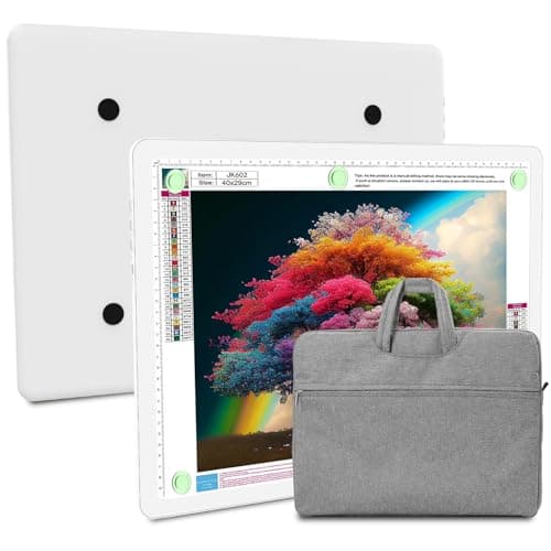 Image of Elice Rechargeable A3 Light Pad with Carry Bag, Magnetic LED Light Board with Physical Button, Super Bright Diamond Art Light Pad, Ultra-Thin Light Box for Tracing, Weeding, Diamond Painting -White