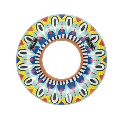 Image of Bestway Flirty Fiesta Swim Tube, 42" Inflatable Ring with Handles, Beach and Pool Float Toy for Kids, Multi-coloured,One Size,36294