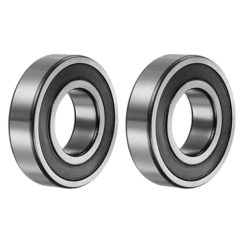 Image of sourcing map 6206-2RS Deep Groove Ball Bearing,2pcs 30 x 62 x 16mm C3 Double Rubber Sealed Chrome Steel Bearings,Black