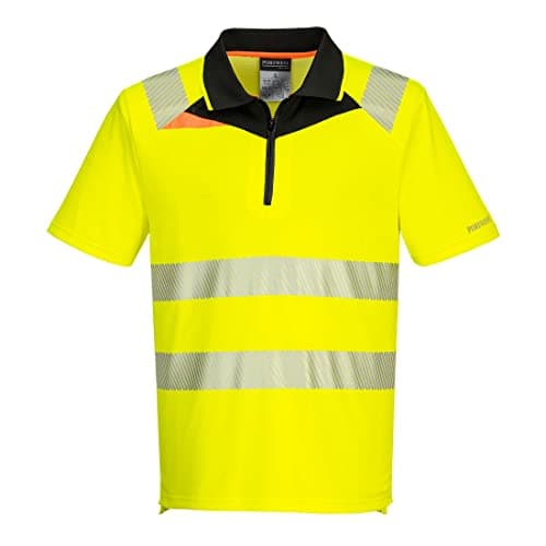 Image of Portwest DX412 - DX4 Hi-Vis Polo Shirt S/S - Yellow/Black - Size: S