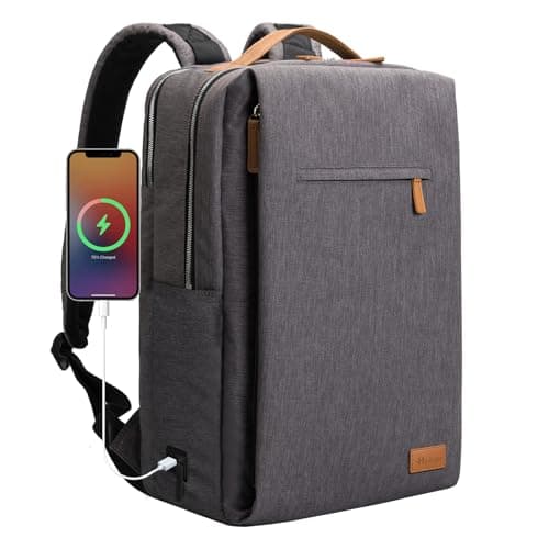 Image of Hp hope Laptop Backpack for Women Travel, Durable Backpacks Carry On, with USB Charging Port, Fits 15.6 Inch Laptop, Waterproof, Resistant Luggage Business Weekender Bag, Grey