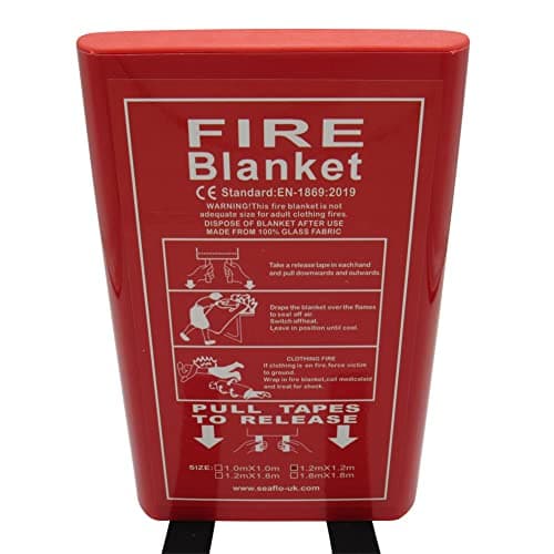 Image of SecureFix Direct Fire Retardant Safety Blanket 1.2M x 1.2M (Quick Release Fireproof Home Kitchen), Red