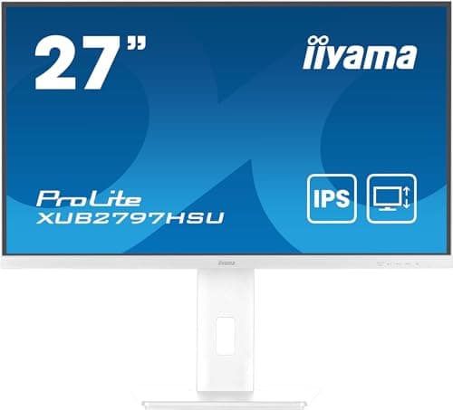 Image of iiyama XUB2797HSU-W2 27 inch IPS white bezel, 100Hz, 1ms (MPRT), 1920x1080, HDMI/DP, 2 x USB, Height Adjustable Stand, TCO09 & TUV-GS, 5 Yr Warranty