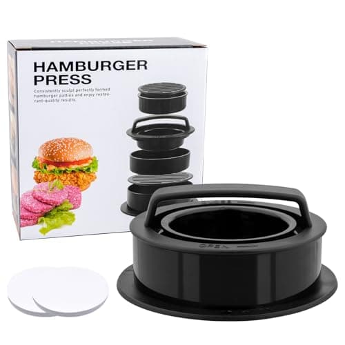 Image of 3 in 1 Burger Press Makers, Burger Patty Maker Presses, Non-Stick Heavy Duty Hamburger Press Kit, Hamburger Maker Molds for Cooking Barbecue Grilling Accessories, with 200 Sheets Wax Patty Papers