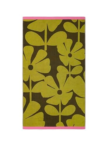 Image of Orla Kiely Bathroom Towel Wildflower Yellow Ochre - Bath Towel, 70x125cm