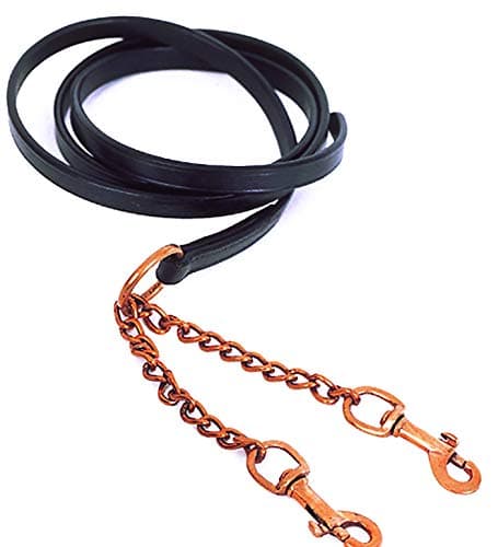 Image of Heritage English Leather Lead And Chain in Black or Havana Black, One Size