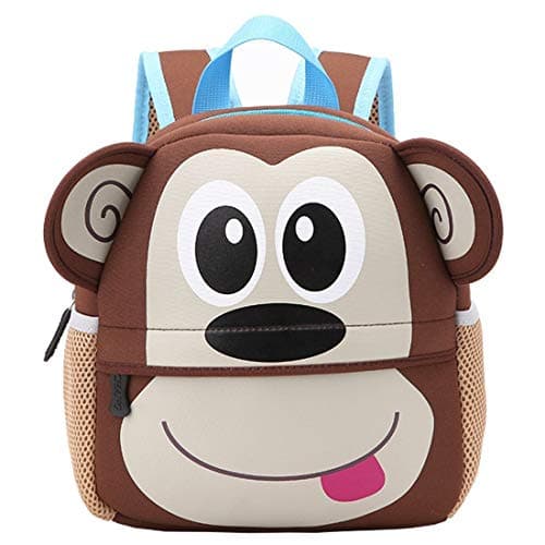 Image of BAIGIO Children's Backpack Waterproof Nursery Bag Toddler Kids School Bag with Animal Design (Monkey, S)