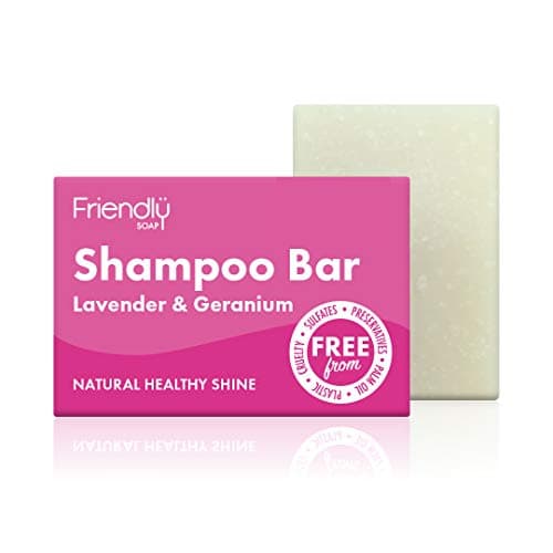 Image of Friendly Soap Handmade Natural Lavender & Geranium Shampoo Bar - Relaxing, Rich, Nourishing 95g