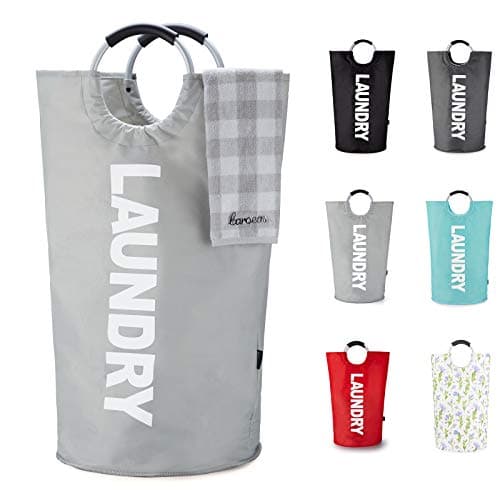 Image of Caroeas 90L Large Laundry Basket (7 Colors), Waterproof Laundry Hamper, Laundry Bag with Padded Handles, Washing Bag Stands Up Well, Collapsible Laundry Basket Easy Storage