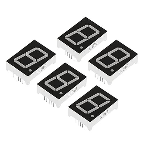 Image of PATIKIL LED Display Digital Tube, 5 Pack Common Anode 7 Segment 10 Pin 1 Bit 3.3V 1" Digit Height LED Display for Electronic Driver Board, Yellow Green