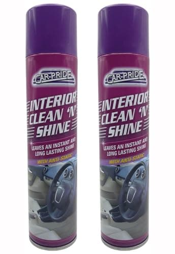 Image of HOCHSTE® Car Pride Interior Clean & Shine 300ml – Anti-Static Dashboard & Trim Cleaner – Long-Lasting Shine for Vinyl, Plastics, Leather & Upholstery Purple - 2 Pack 300ml