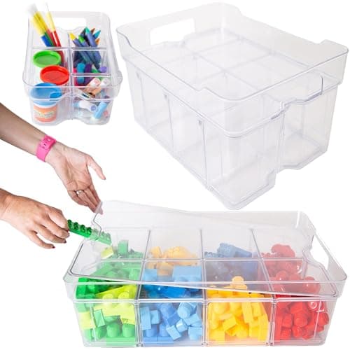 Image of STORM TRADING GROUP Plastic Storage Modular Compartments Adjustable & Stackable Storage For Craft, Beads & Food Organiser (2, Small (25.5cm x 18.5cm x 9cm))