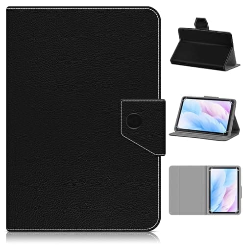 Image of KATUMO Universal Case for 7-8 Inch Tablet, Folio Leather Case for 7 Inch Tab, Travel Portable Protective Cover for All Kinds of 7-8" Tablet, Black