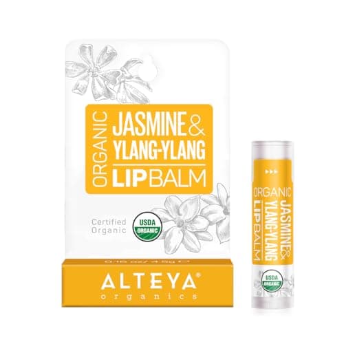 Image of Alteya Organic Lip Balm Jasmine & Ylang-Ylang 4.5g -USDA Certified Organic Pure Natural Lip Care Based on a Carefully Selected Bouquet of Hydrating and Nourishing Botanical Oils and Butters