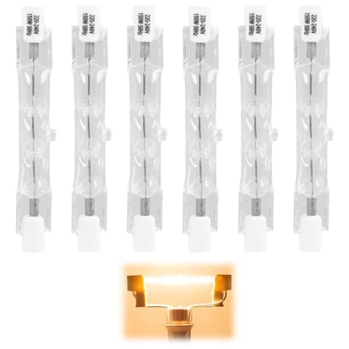 Image of 6 Pack R7s Halogen Bulb 78mm 150W 230V, J78 Security Light Bulb Dimmable Linear Floodlight 2800K Warm White Double Ended Security Bulbs for Work Floor Lamp Floodlight Security Landscape Lighting