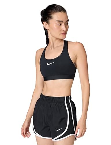 Image of NIKE DX6821-010 W NK SWSH MED SPT Bra Sports Bra Women's Black/White Size S