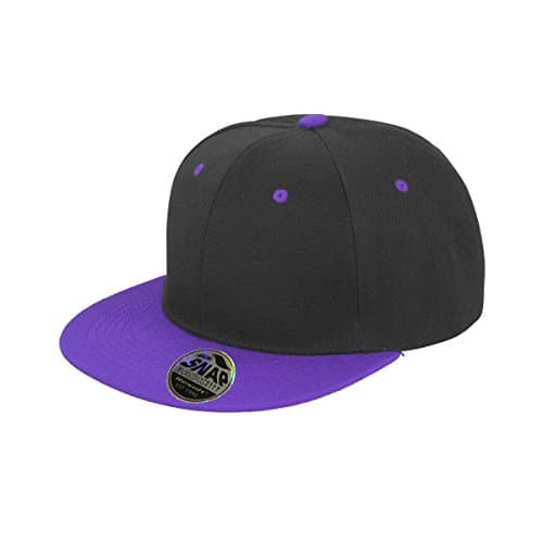 Image of Result Unisex Core Bronx Original Flat Peak Snapback Dual Colour Cap (One Size) (Black/Purple)