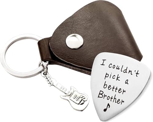 Image of MaySunset I Couldn’t Pick A Better Brother, Stainless Steel Guitar Pick Jewelry Gift for Friend Brother Musician Guitar Player Birthday Christmas