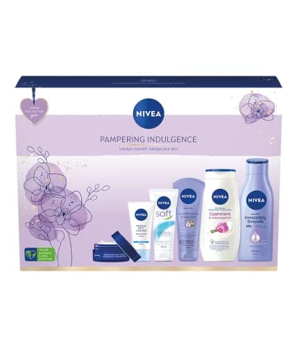 Image of NIVEA Pampering Indulgence Gift Set (6 Pieces), Luxury NIVEA Gift Set Includes Shower Cream, Day and Night Cream, Body Lotion and More, Gifts for Women