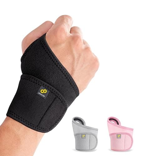 Image of BRACOO Wrist Support Brace – Adjustable Wrist & Hand Wrap Strap for Gym, Weightlifting, Tennis, Tendonitis, Carpal Tunnel, Arthritis, for Right & Left Hand, WS10 (Black)
