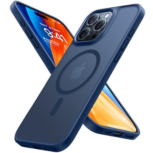 Image of TORRAS for iPhone 16 Pro Case with MagSafe, 12FT Military Grade Shockproof, Slim Thin but Sturdy, Velvety Touch and Anti-Slip Texture, Magnetic Protective for iPhone 16 Pro Case Cover, Matte Blue