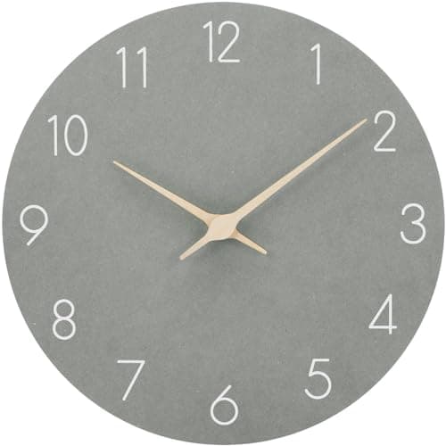 Image of ACCSHINE Wooden 25cm Silent Wall Clocks for Home Decor Living Room Kitchen Large Number Modern Clock