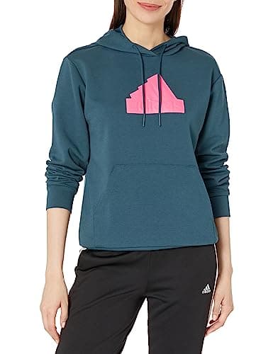 Image of adidas Women's Future Icon Badge of Sport Hoodie Hooded Sweatshirt, Arctic Night, S