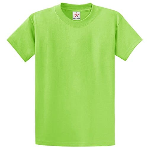 Image of Star and Stripes Plain Lime Green T Shirt Unisex Tshirts Lime Green Small 100% Rich Soft Cotton T Shirt