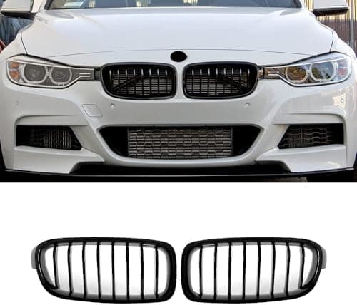 Image of Gangying F30 Grill Front Kidney Grille Compatible With BMW 3 Series F30 F31 Grill 318d 320d 330d 320i 328i 335i 335i xDrive 2012-2018 Single Slats Grill Glossy Black