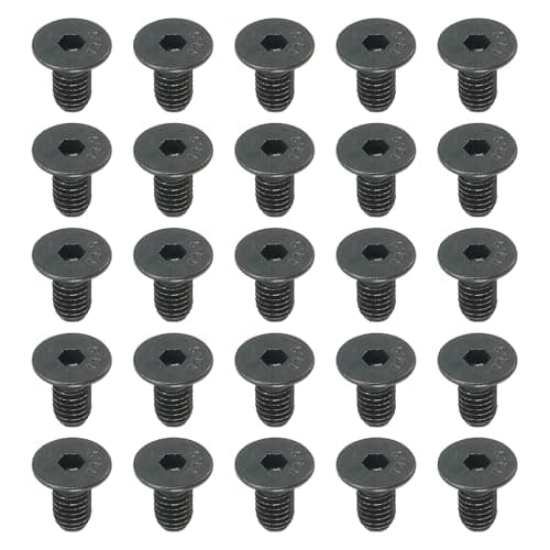 Image of PATIKIL M5 x 10 mm Flat Head Socket Cap Screws, 50 Pack Flat Countersunk Bolts Medium Carbon Steel Hex Socket Drive Machine Screws Full Thread Black Oxide Grade 10.9