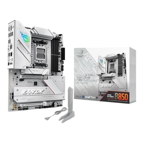 Image of ASUS ROG Strix B850-A Gaming WiFi AMD ATX motherboard, 14+2+2 power stages, DDR5 slots, four M.2 slots, PCIe 5.0, WiFi 7, USB 20Gbps Type-C and Aura Sync RGB