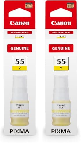 Image of Canon GI-55Y Yellow Ink Bottle - Genuine Ink - Compatible MAXIFY GX1050/GX2050 (Pack of 2)