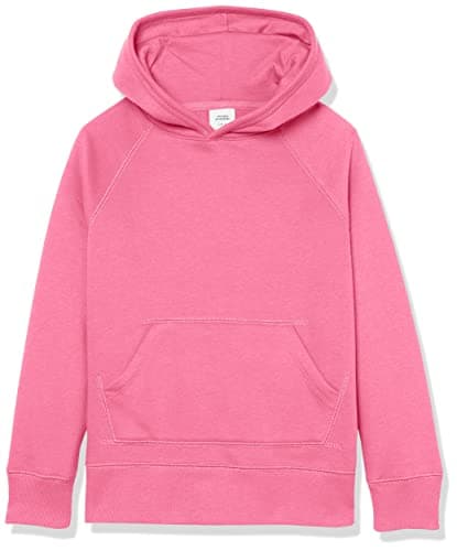 Image of Amazon Essentials Girls' Pullover Hoodie Sweatshirt, Bright Pink, 6-7 Years