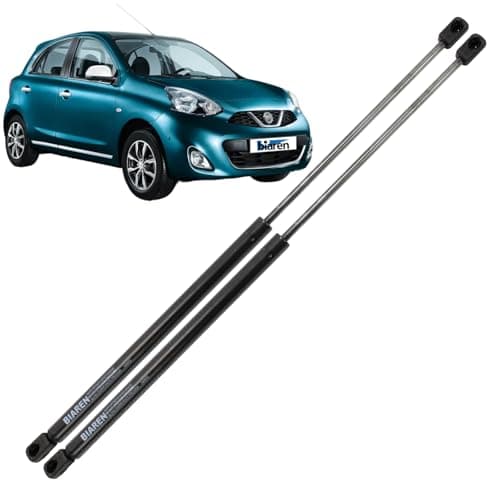 Image of BIAREN 2x Rear Tailgate Boot Gas Struts For Nissan Micra Mk4 K13 (2010-2016) Lift Support System 380 (N) 501 MM 904501HB0A 904501HB9A