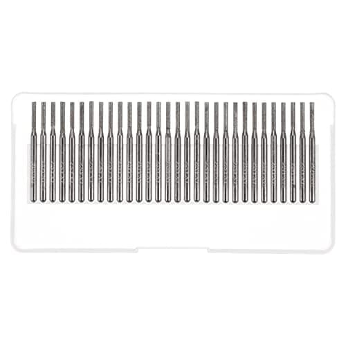 Image of sourcing map 30pcs Diamond Grinding Burrs Carving Bits 2mm Cylindrical Head Mounted Point 1/8 Shank for Rotary Tool