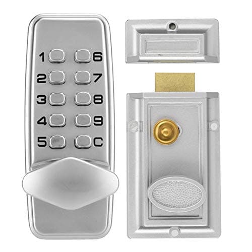 Image of DAUERHAFT Digital Mechanical Password Door Lock 2-4 Digits Combination Key Coded Button Lock Chrome Finish, Suitable door lock for Indoor and Outdoor Doors nan Fallkolvar